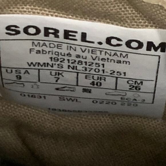 Sorel Lennox‎ Lace Suede Tan Combat Boots NL 3701-251 Women's Size US 9 - Picture 12 of 13